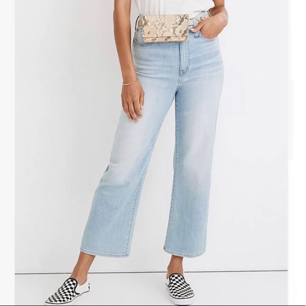 Madewell Pale Blue High-Rise Wide Leg Jeans
